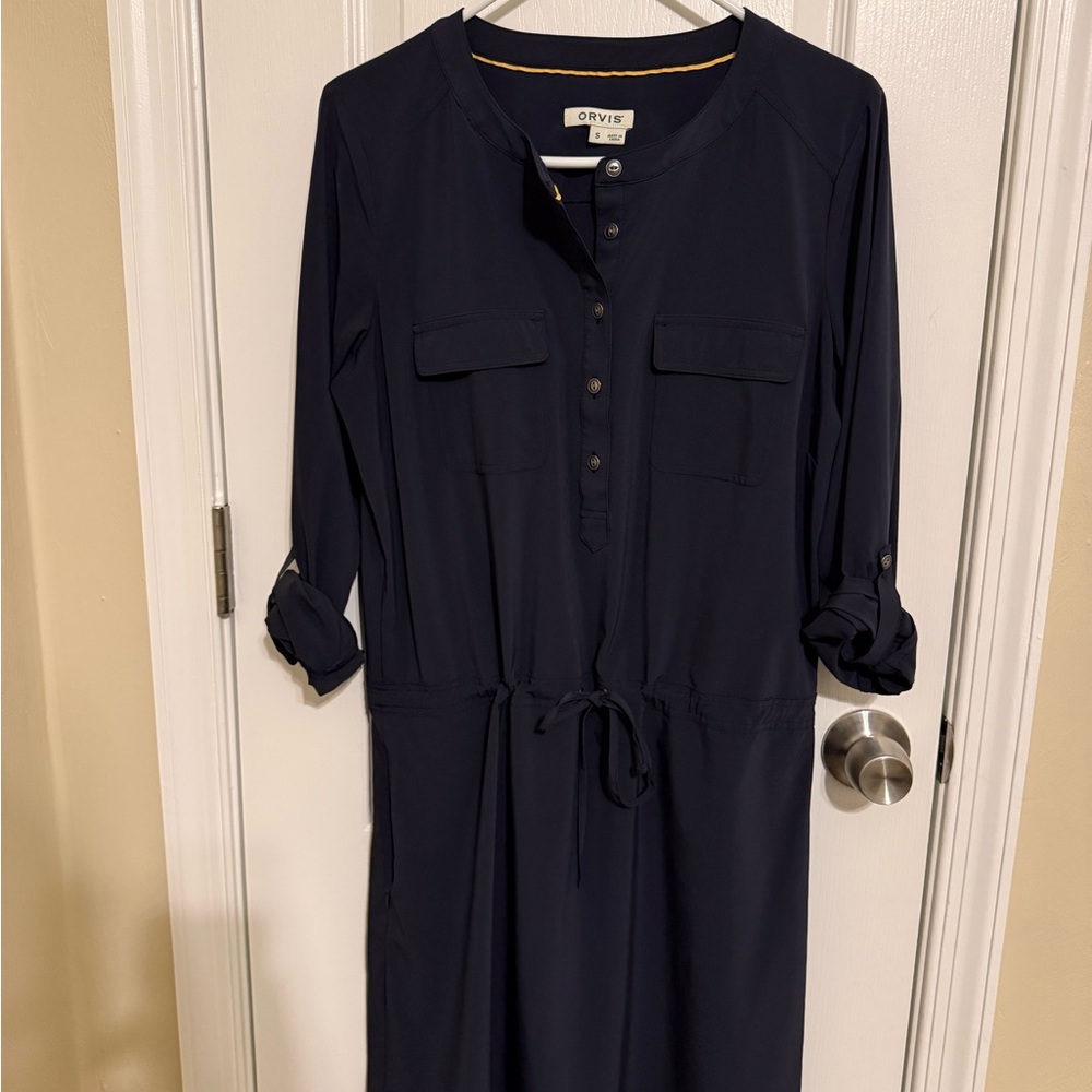 Orvis Women's Dark Blue Long Sleeve Dress